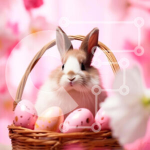 Intra Συλλεκτικό Ξύλινο Παζλ Plywood  4mm - Πασχαλινό λαγουδάκι με αυγά και λουλούδια Σε Ξύλινο Κουτί - Διαστάσεις: 10x10 cm – 25 κομμάτια