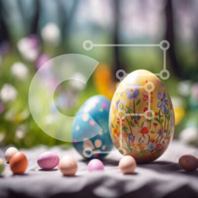 Intra Συλλεκτικό Ξύλινο Παζλ Plywood  4mm - Πολύχρωμα πασχαλινά αυγά για διακόσμηση ή κυνήγι πασχαλινών αυγών Σε Ξύλινο Κουτί - Διαστάσεις: 10x10 cm – 25 κομμάτια - Image 1