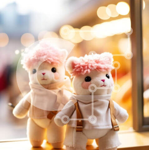 Intra Συλλεκτικό Ξύλινο Παζλ Plywood 4mm - Χαριτωμένα γεμιστά ζώα στο περβάζι παραθύρου Σε Ξύλινο Κουτί - Διαστάσεις Puzzle: 10x10 cm – 25 κομμάτια - Image 1