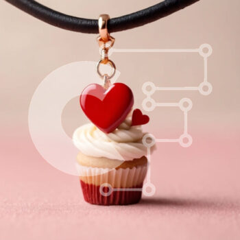 Intra Συλλεκτικό Ξύλινο Παζλ Plywood  4mm - Κρεμαστό κολιέ Cupcake με μαύρο δερμάτινο κορδόνι Σε Ξύλινο Κουτί - Διαστάσεις Puzzle: 10x10 cm – 25 κομμάτια - Image 1