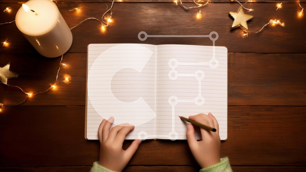 Intra Συλλεκτικό Ξύλινο Παζλ Plywood  4mm - Εορταστική σκηνή γραφής με χριστουγεννιάτικα φώτα και κεριά Σε Ξύλινο Κουτί - Διαστάσεις: 10x10 cm – 25 κομμάτια