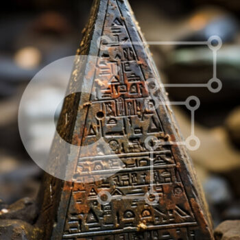 Intra Συλλεκτικό Ξύλινο Παζλ Plywood  4mm - Περίπλοκα ιερογλυφικά σε μια αρχαία αιγυπτιακή πυραμίδα Σε Ξύλινο Κουτί - Διαστάσεις Puzzle: 10x10 cm – 25 κομμάτια - Image 1