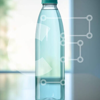 Intra Συλλεκτικό Ξύλινο Παζλ Plywood  4mm - Άδειο μπλε πλαστικό μπουκάλι στο τραπέζι Σε Ξύλινο Κουτί - Διαστάσεις: 10x10 cm – 25 κομμάτια - Image 1