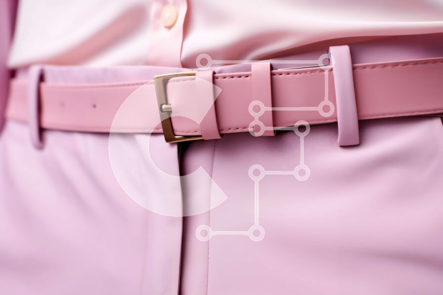 Intra Συλλεκτικό Ξύλινο Παζλ Plywood  4mm - Κομψή ιδέα για γυναικεία ρούχα: Ροζ μπλούζα, λευκό παντελόνι και χρυσή ζώνη Σε Ξύλινο Κουτί - Διαστάσεις Puzzle: 10x10 cm – 25 κομμάτια