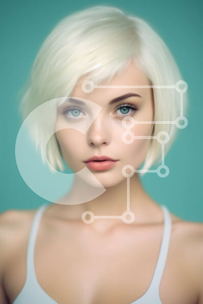 Intra Συλλεκτικό Ξύλινο Παζλ Plywood  4mm - Πορτρέτο μιας νεαρής γυναίκας με ξανθά μαλλιά και μπλε μάτια Σε Ξύλινο Κουτί - Διαστάσεις Puzzle: 10x10 cm – 25 κομμάτια