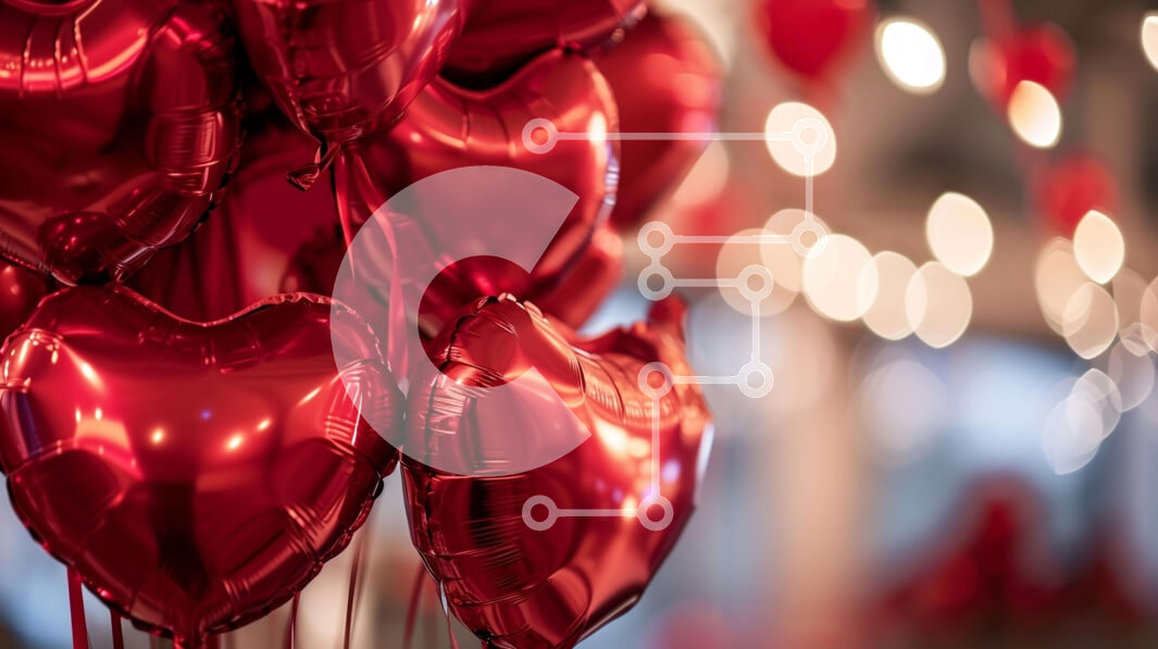 Intra Συλλεκτικό Ξύλινο Παζλ Plywood  4mm - Κόκκινα μπαλόνια σε σχήμα καρδιάς για την ημέρα του Αγίου Βαλεντίνου Σε Ξύλινο Κουτί - Διαστάσεις: 10x10 cm – 25 κομμάτια