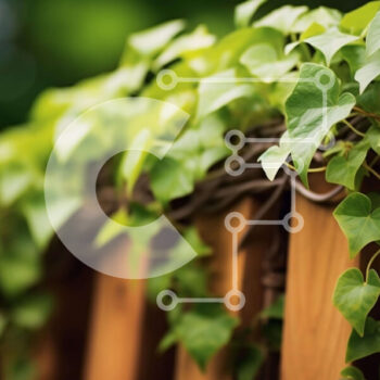Intra Συλλεκτικό Ξύλινο Παζλ Plywood 4mm - Green Ivy σε ξύλινο φράχτη στον κήπο Σε Ξύλινο Κουτί - Διαστάσεις: 10x10 cm – 25 κομμάτια - Image 1
