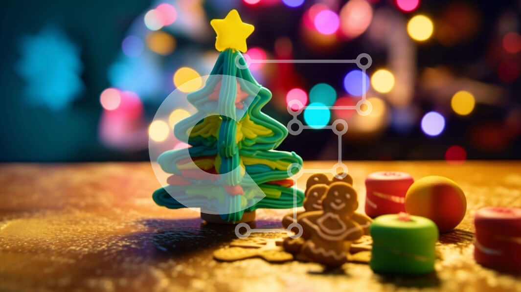 Intra Συλλεκτικό Ξύλινο Παζλ Plywood  4mm - Γιορτινά Χριστουγεννιάτικα στολίδια με μικρό χριστουγεννιάτικο δέντρο και μπισκότα Σε Ξύλινο Κουτί - Διαστάσεις: 10x10 cm – 25 κομμάτια