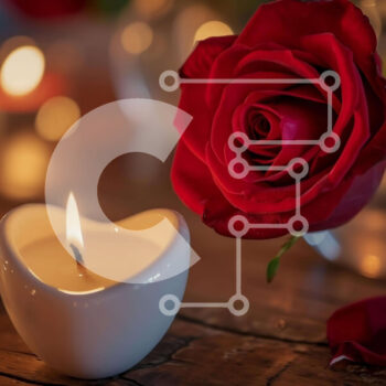 Intra Συλλεκτικό Ξύλινο Παζλ Plywood  4mm - Ρομαντικό κερί σε σχήμα καρδιάς που περιβάλλεται από κόκκινα τριαντάφυλλα και λουλούδια Σε Ξύλινο Κουτί - Διαστάσεις Puzzle: 10x10 cm – 25 κομμάτια - Image 1