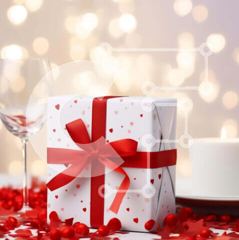 Intra Συλλεκτικό Ξύλινο Παζλ Plywood 4mm - Κουτί δώρου για την ημέρα του Αγίου Βαλεντίνου με κρασί και κερί στο τραπέζι Σε Ξύλινο Κουτί - Διαστάσεις: 10x10 cm – 25 κομμάτια - Image 1