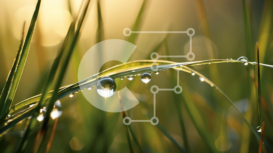 Intra Συλλεκτικό Ξύλινο Παζλ Plywood  4mm - Κοντινό πλάνο της δροσιάς ή των σταγόνων βροχής σε λεπίδες χλόης Σε Ξύλινο Κουτί - Διαστάσεις: 10x10 cm – 25 κομμάτια