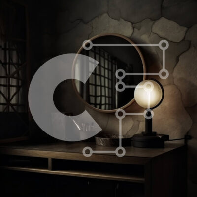 Intra Συλλεκτικό Ξύλινο Παζλ Plywood  4mm - Άνετη εσωτερική φωτογραφία ενός δωματίου με χαμηλό φωτισμό με γραφείο και καρέκλα Σε Ξύλινο Κουτί - Διαστάσεις Puzzle: 10x10 cm – 25 κομμάτια - Image 1