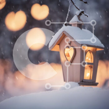 Intra Συλλεκτικό Ξύλινο Παζλ Plywood  4mm - Χειμερινό Πουλιά Διακοσμημένο με Φώτα και Φανάρι Σε Ξύλινο Κουτί - Διαστάσεις Puzzle: 10x10 cm – 25 κομμάτια - Image 1