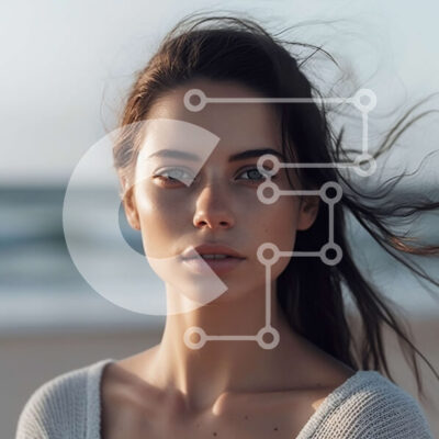 Intra Συλλεκτικό Ξύλινο Παζλ Plywood  4mm - Συλλογισμένη γυναίκα στην παραλία με συννεφιασμένο ουρανό Σε Ξύλινο Κουτί - Διαστάσεις: 10x10 cm – 25 κομμάτια - Image 1