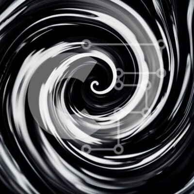 Intra Συλλεκτικό Ξύλινο Παζλ Plywood  4mm - Αφηρημένη ασπρόμαυρη σπείρα με το στροβιλιζόμενο σχέδιο Σε Ξύλινο Κουτί - Διαστάσεις Puzzle: 10x10 cm – 25 κομμάτια - Image 1