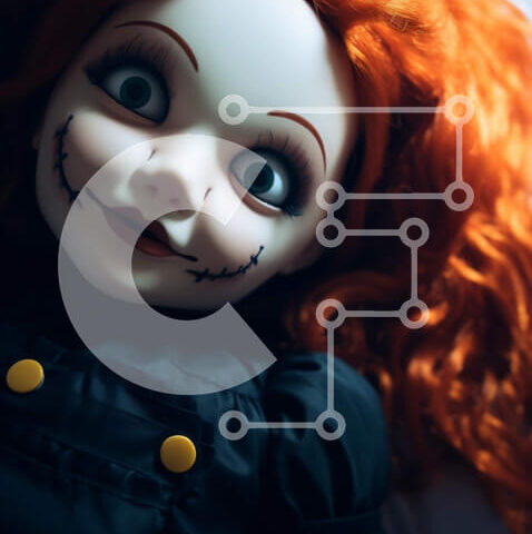 Intra Συλλεκτικό Ξύλινο Παζλ Plywood 4mm - Χαμογελαστή κούκλα με μακριά κόκκινα μαλλιά στο κρεβάτι Σε Ξύλινο Κουτί - Διαστάσεις Puzzle: 10x10 cm – 25 κομμάτια - Image 1