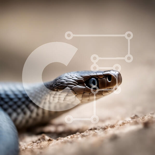 Intra Συλλεκτικό Ξύλινο Παζλ Plywood  4mm - Κοντινό πλάνο του κεφαλιού ενός μαύρου φιδιού Mamba Σε Ξύλινο Κουτί - Διαστάσεις: 10x10 cm – 25 κομμάτια