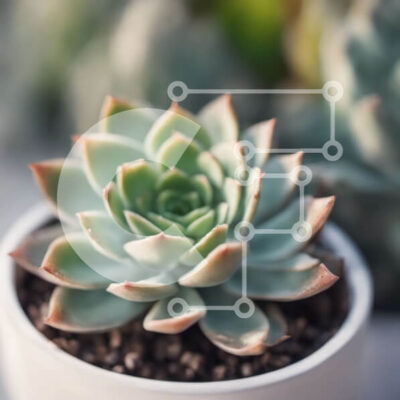 Intra Συλλεκτικό Ξύλινο Παζλ Plywood  4mm - Μικρό παχύφυτο σε λευκή κεραμική γλάστρα Σε Ξύλινο Κουτί - Διαστάσεις: 10x10 cm – 25 κομμάτια - Image 1