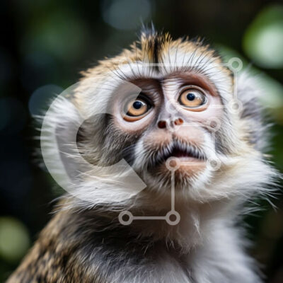 Intra Συλλεκτικό Ξύλινο Παζλ Plywood  4mm - Κοντινό πλάνο του προσώπου ενός πιθήκου Σε Ξύλινο Κουτί - Διαστάσεις: 10x10 cm – 25 κομμάτια - Image 1