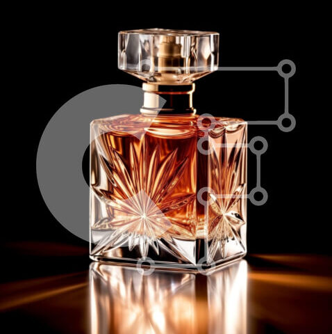 Intra Συλλεκτικό Ξύλινο Παζλ Plywood  4mm - Κομψό μπουκάλι αρώματος σε σκούρο φόντο Σε Ξύλινο Κουτί - Διαστάσεις Puzzle: 10x10 cm – 25 κομμάτια - Image 1