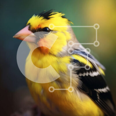 Intra Συλλεκτικό Ξύλινο Παζλ Plywood  4mm - Κίτρινο πουλί με ασπρόμαυρες ρίγες Σε Ξύλινο Κουτί - Διαστάσεις: 10x10 cm – 25 κομμάτια - Image 1