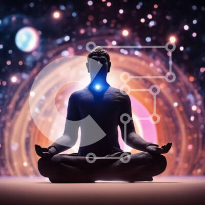 Intra Συλλεκτικό Ξύλινο Παζλ Plywood  4mm - Φιγούρα διαλογισμού σε κοσμικό φόντο Σε Ξύλινο Κουτί - Διαστάσεις Puzzle: 10x10 cm – 25 κομμάτια - Image 1