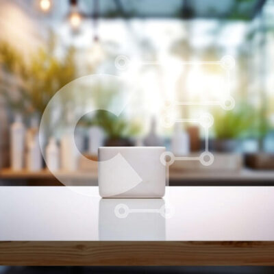 Intra Συλλεκτικό Ξύλινο Παζλ Plywood  4mm - Τραπέζι από λευκό μάρμαρο σε ξύλινο πάτωμα με φυτά Σε Ξύλινο Κουτί - Διαστάσεις Puzzle: 10x10 cm – 25 κομμάτια - Image 1