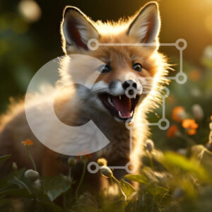 Intra Συλλεκτικό Ξύλινο Παζλ Plywood  4mm - Αξιολάτρευτη εικόνα ενός κόκκινης αλεπούς σε ένα χωράφι με αγριολούλουδα Σε Ξύλινο Κουτί - Διαστάσεις: 10x10 cm – 25 κομμάτια