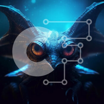 Intra Συλλεκτικό Ξύλινο Παζλ Plywood  4mm - Απόκοσμη εικόνα ενός δαιμονικού πλάσματος με μεγάλα κέρατα και λαμπερά κόκκινα μάτια Σε Ξύλινο Κουτί - Διαστάσεις Puzzle: 10x10 cm – 25 κομμάτια - Image 1