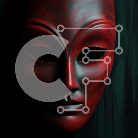 Intra Συλλεκτικό Ξύλινο Παζλ Plywood 4mm - Κόκκινη μάσκα σε σκούρο φόντο Σε Ξύλινο Κουτί - Διαστάσεις Puzzle: 10x10 cm – 25 κομμάτια - Image 1