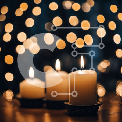 Intra Συλλεκτικό Ξύλινο Παζλ Plywood  4mm - Κεριά στο τραπέζι με θολό φόντο Σε Ξύλινο Κουτί - Διαστάσεις Puzzle: 10x10 cm – 25 κομμάτια - Image 1