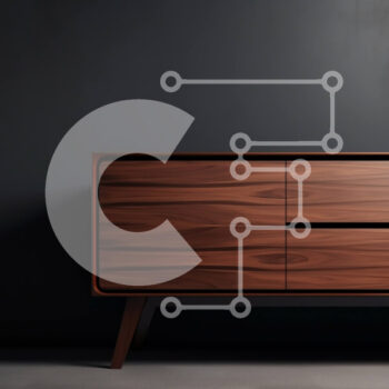 Intra Συλλεκτικό Ξύλινο Παζλ Plywood  4mm - Μοντέρνος μπουφές από ξύλο καρυδιάς με μινιμαλιστικό σχέδιο Σε Ξύλινο Κουτί - Διαστάσεις Puzzle: 10x10 cm – 25 κομμάτια - Image 1