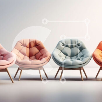 Intra Συλλεκτικό Ξύλινο Παζλ Plywood  4mm - Μοντέρνες Επενδυμένες Καρέκλες σε Διάφορα Χρώματα Σε Ξύλινο Κουτί - Διαστάσεις Puzzle: 10x10 cm – 25 κομμάτια - Image 1