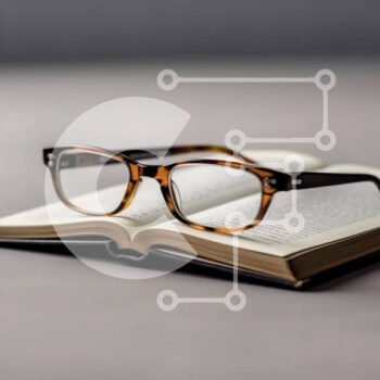 Intra Συλλεκτικό Ξύλινο Παζλ Plywood  4mm - Κομψή εικόνα ενός ανοιχτού βιβλίου με γυαλιά σε ένα τραπέζι Σε Ξύλινο Κουτί - Διαστάσεις Puzzle: 10x10 cm – 25 κομμάτια - Image 1