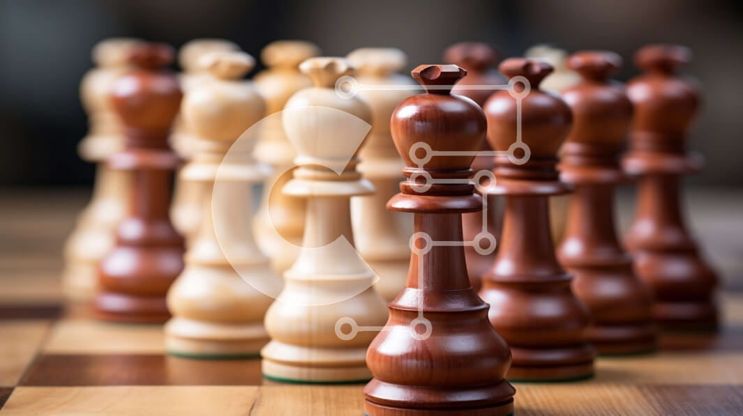 Intra Συλλεκτικό Ξύλινο Παζλ Plywood  4mm - Σκακιέρα με άσπρα και μαύρα κομμάτια σκακιού Σε Ξύλινο Κουτί - Διαστάσεις Puzzle: 10x10 cm – 25 κομμάτια