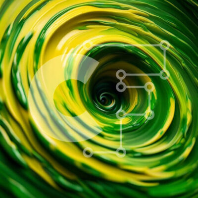 Intra Συλλεκτικό Ξύλινο Παζλ Plywood  4mm - Puzzle με Θέμα Abstract Art: Swirling Vortex of Green and Yellow Paint Σε Ξύλινο Κουτί - Διαστάσεις Puzzle: 10x10 cm – 25 κομμάτια - Image 1
