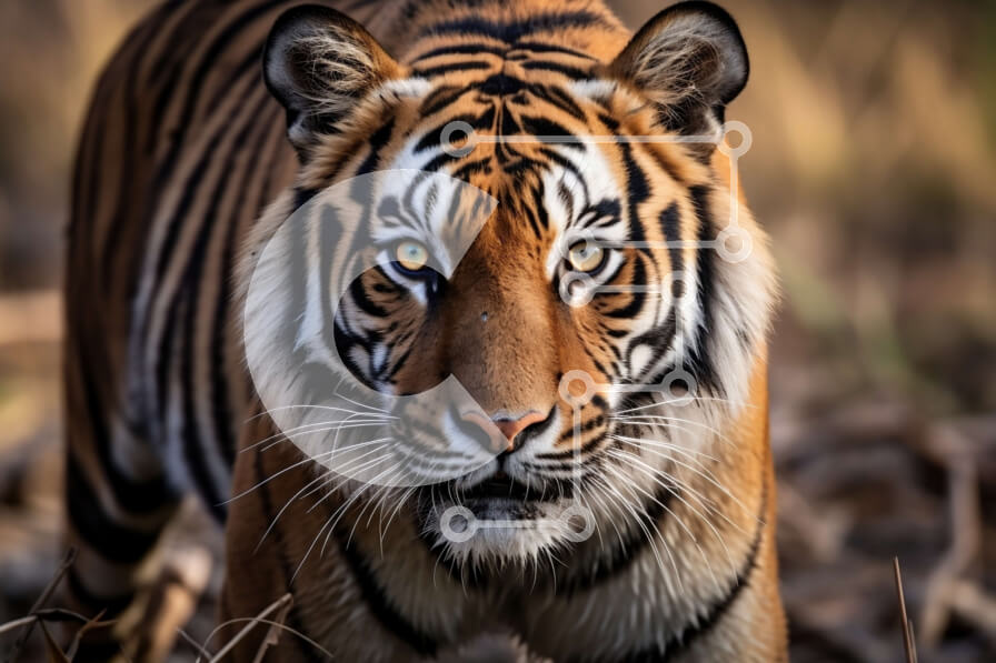 Intra Συλλεκτικό Ξύλινο Παζλ Plywood  4mm - Εκπληκτική εικόνα μιας τίγρης στο φυσικό της περιβάλλον Σε Ξύλινο Κουτί - Διαστάσεις: 10x10 cm – 25 κομμάτια