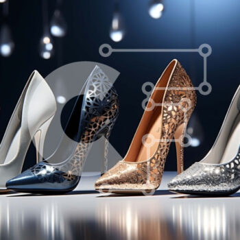 Intra Συλλεκτικό Ξύλινο Παζλ Plywood  4mm - Ομάδα γυναικείων ψηλοτάκουνων παπουτσιών με περίπλοκα σχέδια Σε Ξύλινο Κουτί - Διαστάσεις Puzzle: 10x10 cm – 25 κομμάτια - Image 1