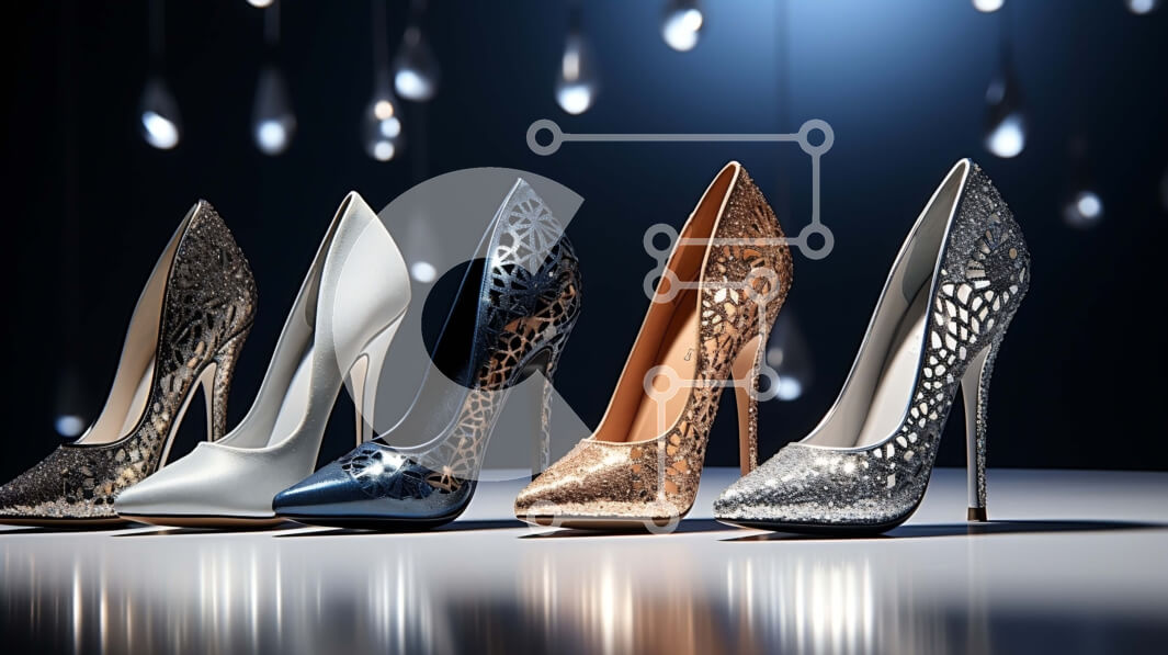 Intra Συλλεκτικό Ξύλινο Παζλ Plywood  4mm - Ομάδα γυναικείων ψηλοτάκουνων παπουτσιών με περίπλοκα σχέδια Σε Ξύλινο Κουτί - Διαστάσεις Puzzle: 10x10 cm – 25 κομμάτια