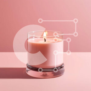 Intra Συλλεκτικό Ξύλινο Παζλ Plywood  4mm - Όμορφη εικόνα ενός ροζ κεριού σε ένα τραπέζι Σε Ξύλινο Κουτί - Διαστάσεις: 10x10 cm – 25 κομμάτια