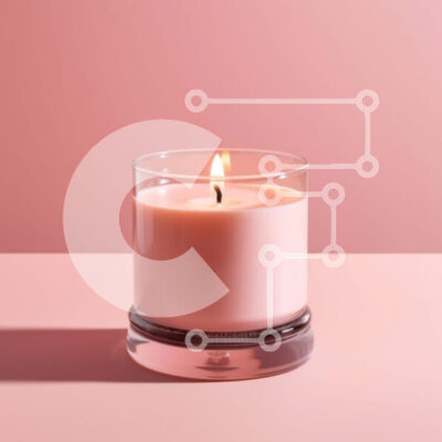 Intra Συλλεκτικό Ξύλινο Παζλ Plywood  4mm - Όμορφη εικόνα ενός ροζ κεριού σε ένα τραπέζι Σε Ξύλινο Κουτί - Διαστάσεις: 10x10 cm – 25 κομμάτια - Image 1