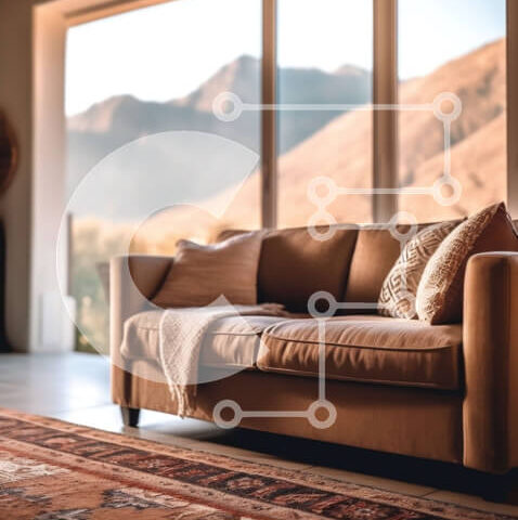 Intra Συλλεκτικό Ξύλινο Παζλ Plywood  4mm - Άνετο σαλόνι με εκπληκτική θέα στο βουνό Σε Ξύλινο Κουτί - Διαστάσεις Puzzle: 10x10 cm – 25 κομμάτια - Image 1