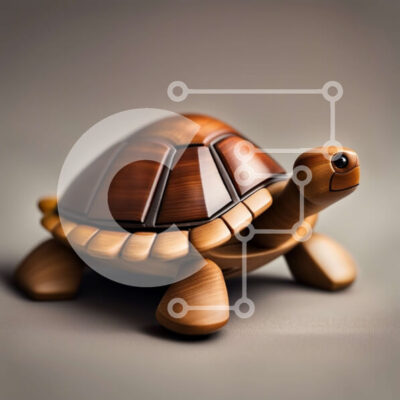 Intra Συλλεκτικό Ξύλινο Παζλ Plywood 4mm - Περίτεχνα σκαλισμένο ξύλινο ειδώλιο χελώνας για διακόσμηση Σε Ξύλινο Κουτί - Διαστάσεις: 10x10 cm – 25 κομμάτια - Image 1