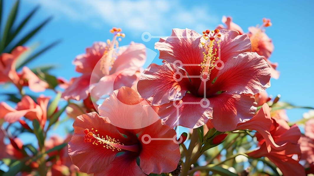 Intra Συλλεκτικό Ξύλινο Παζλ Plywood  4mm - Κοντινό πλάνο ενός ζωντανού λουλουδιού ιβίσκου σε πλήρη άνθιση Σε Ξύλινο Κουτί - Διαστάσεις: 10x10 cm – 25 κομμάτια