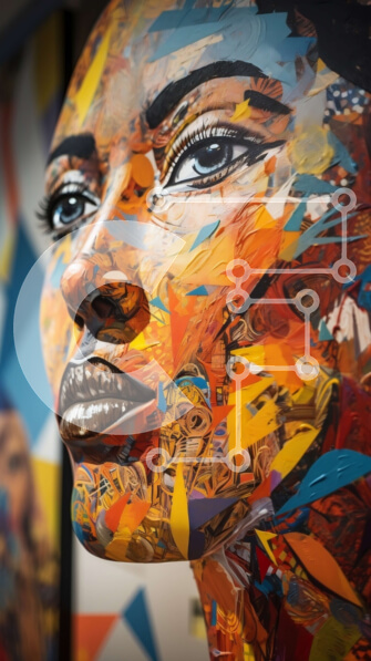 Intra Συλλεκτικό Ξύλινο Παζλ Plywood  4mm - Ζωγραφική με ζωγραφική προσώπου σε μια γυναίκα Σε Ξύλινο Κουτί - Διαστάσεις Puzzle: 10x10 cm – 25 κομμάτια