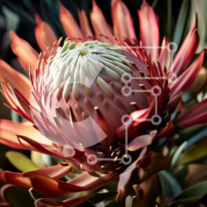 Intra Συλλεκτικό Ξύλινο Παζλ Plywood  4mm - Εκπληκτική κινηματογράφηση σε πρώτο πλάνο ενός ζωντανού κόκκινου και λευκού λουλουδιού Σε Ξύλινο Κουτί - Διαστάσεις: 10x10 cm – 25 κομμάτια