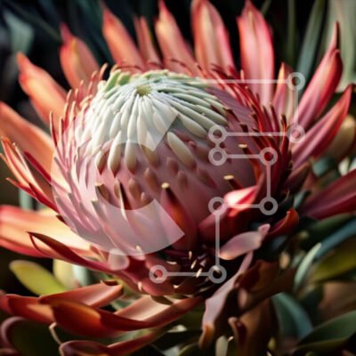 Intra Συλλεκτικό Ξύλινο Παζλ Plywood  4mm - Εκπληκτική κινηματογράφηση σε πρώτο πλάνο ενός ζωντανού κόκκινου και λευκού λουλουδιού Σε Ξύλινο Κουτί - Διαστάσεις: 10x10 cm – 25 κομμάτια - Image 1