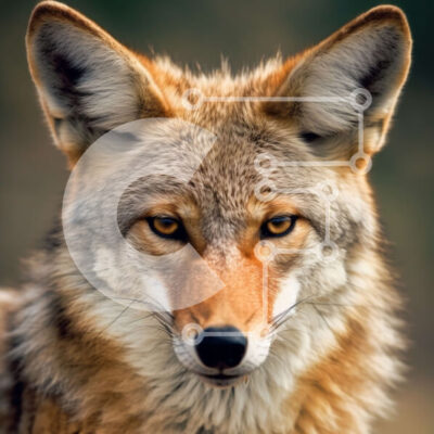 Intra Συλλεκτικό Ξύλινο Παζλ Plywood  4mm - Εκπληκτική κοντινή φωτογραφία του προσώπου του Κογιότ Σε Ξύλινο Κουτί - Διαστάσεις: 10x10 cm – 25 κομμάτια - Image 1