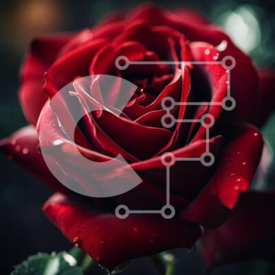 Intra Συλλεκτικό Ξύλινο Παζλ Plywood  4mm - Εκπληκτική εικόνα ενός κόκκινου τριαντάφυλλου με σταγονίδια νερού στα πέταλά του Σε Ξύλινο Κουτί - Διαστάσεις: 10x10 cm – 25 κομμάτια - Image 1