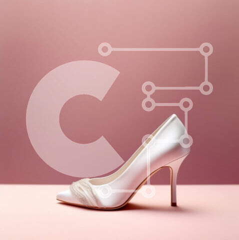 Intra Συλλεκτικό Ξύλινο Παζλ Plywood  4mm - Κομψά ψηλοτάκουνα: Λευκά παπούτσια σε ροζ φόντο Σε Ξύλινο Κουτί - Διαστάσεις Puzzle: 10x10 cm – 25 κομμάτια - Image 1